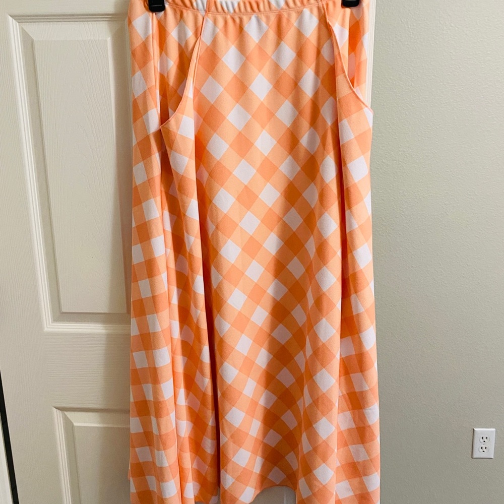 Cato orange and white long skirt sz. M